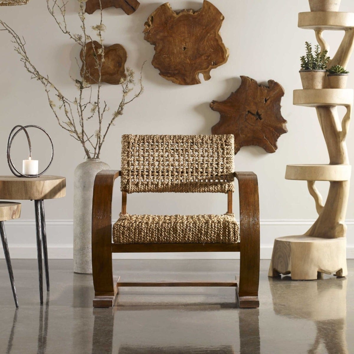 Uttermost Living Rehema Accent Chair in Pecan House of Isabella UK