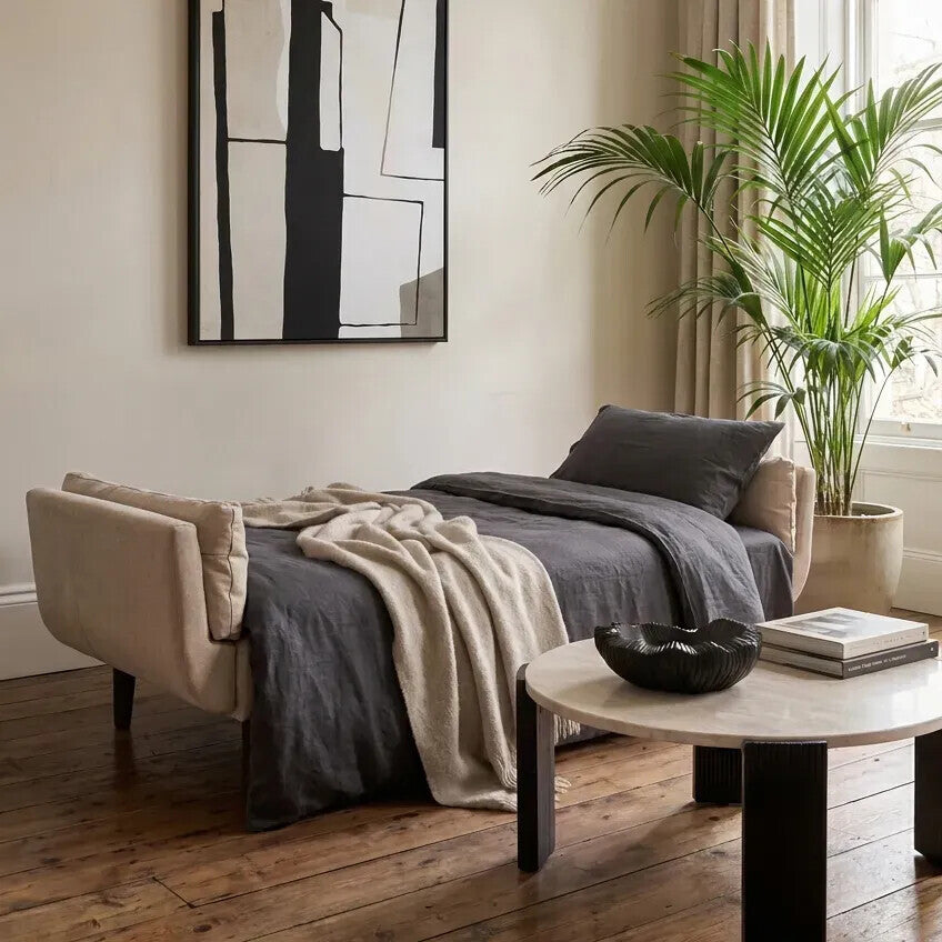 Valerie 3 Seat Beige Sofa Bed