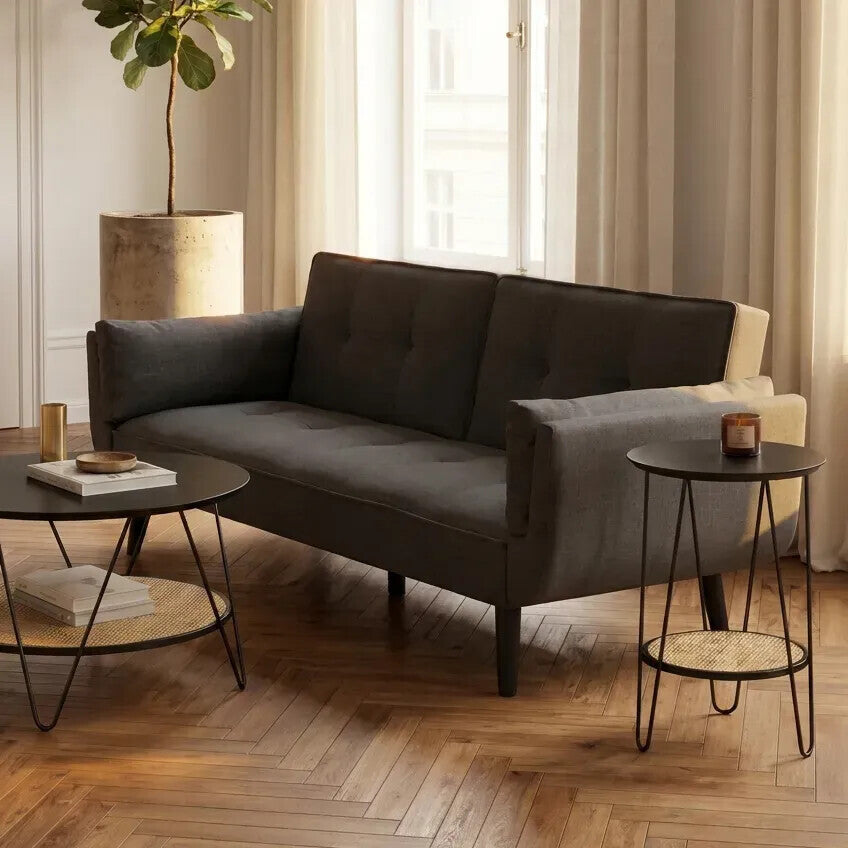 Valerie 3 Seat Dark Grey Sofa Bed