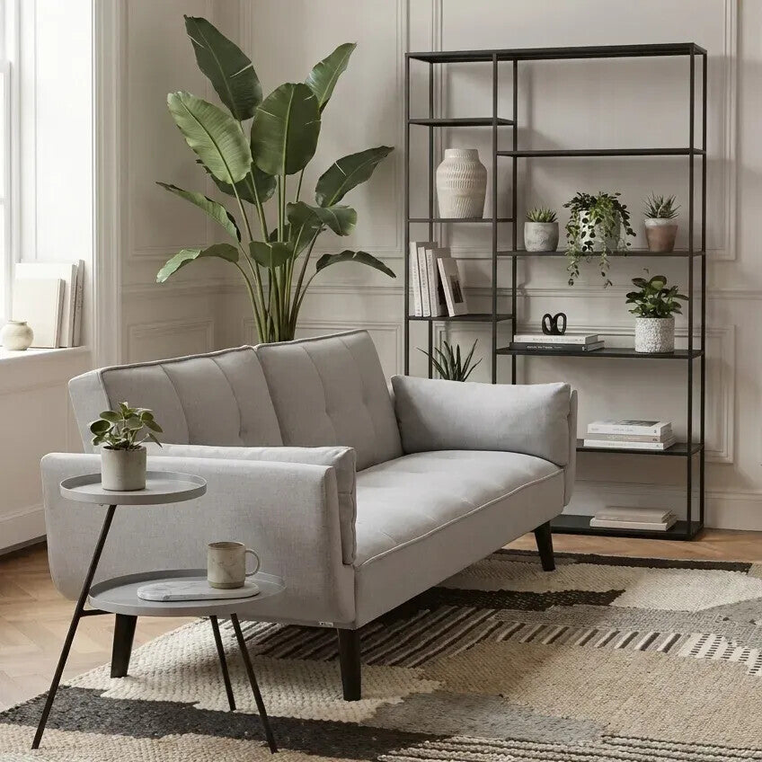 Valerie 3 Seat Light Grey Sofa Bed