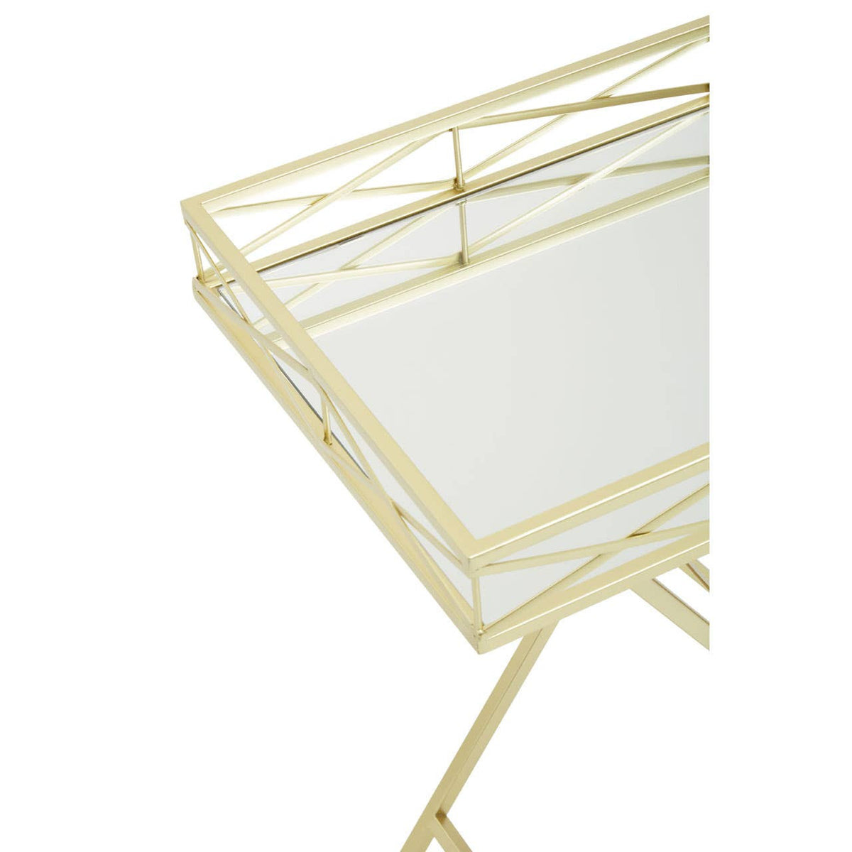 Jolie Rectangle Gold Tray Table