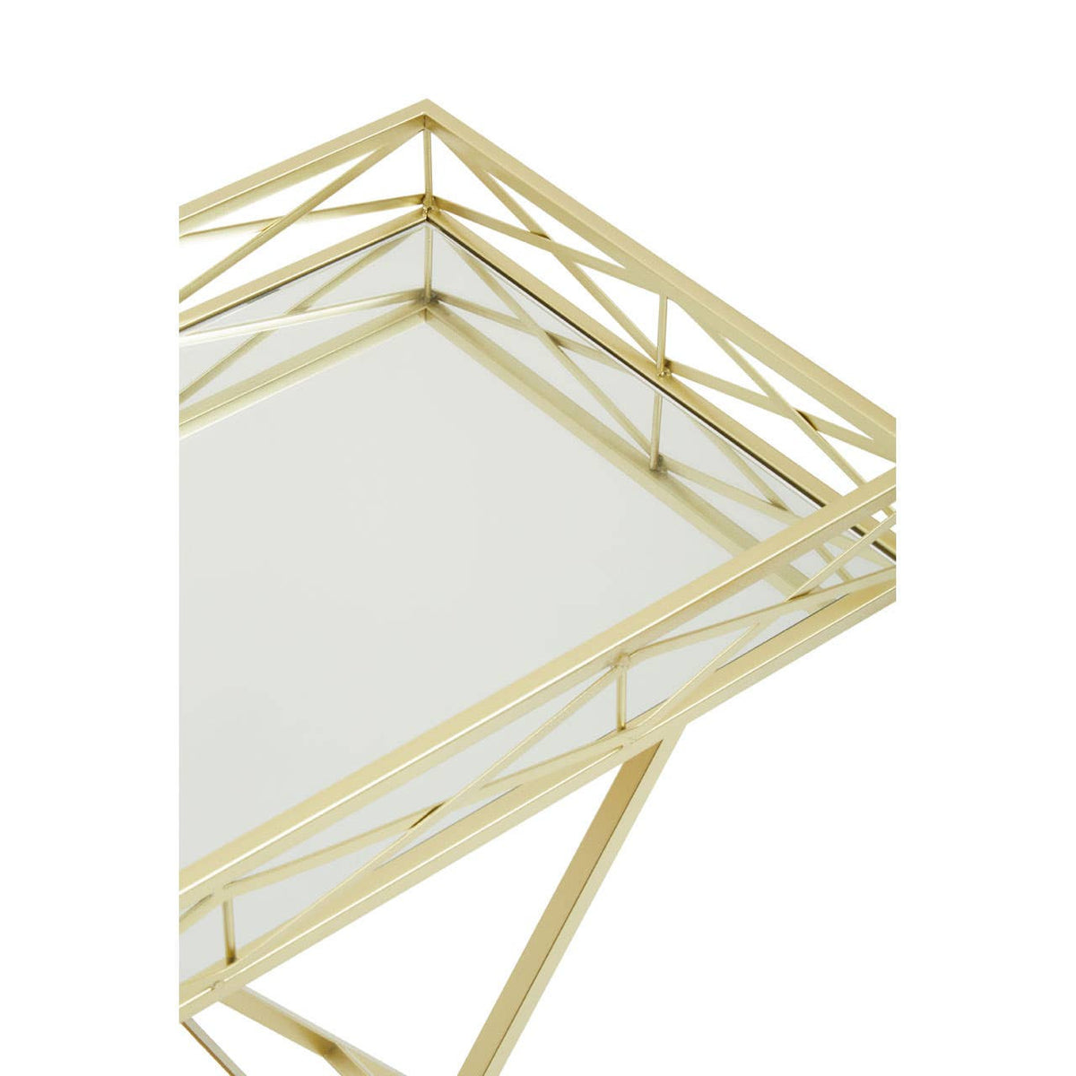 Jolie Rectangle Gold Tray Table