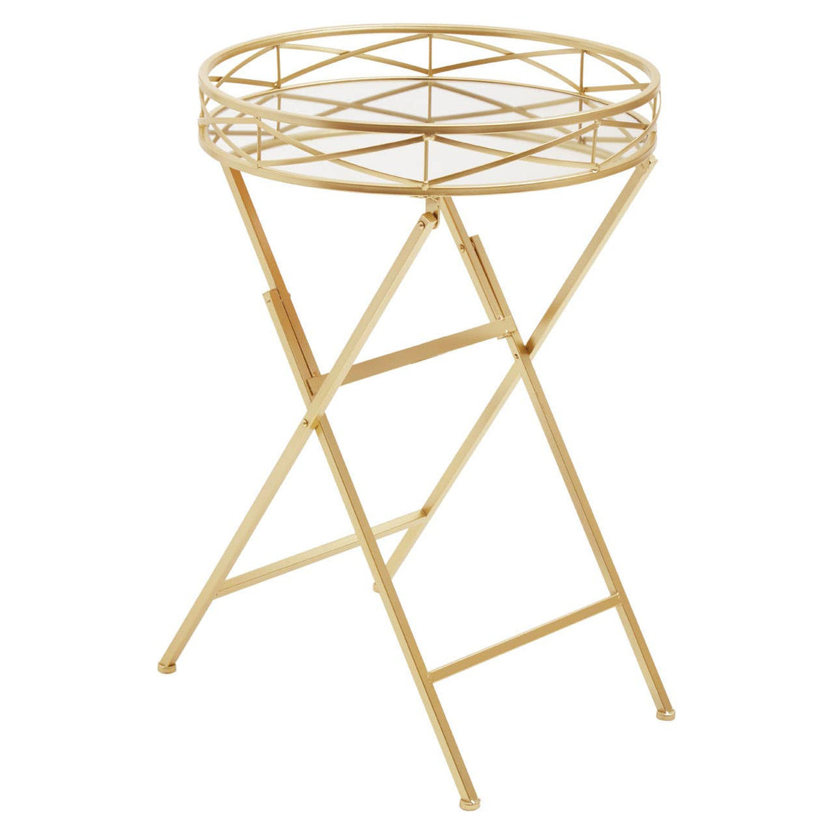 Jolie Round Gold Tray Table