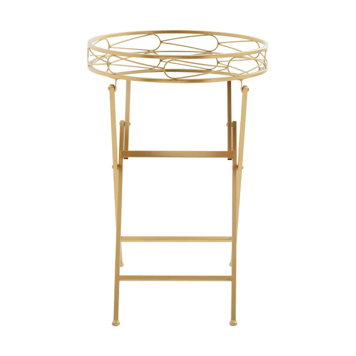 Jolie Round Gold Tray Table