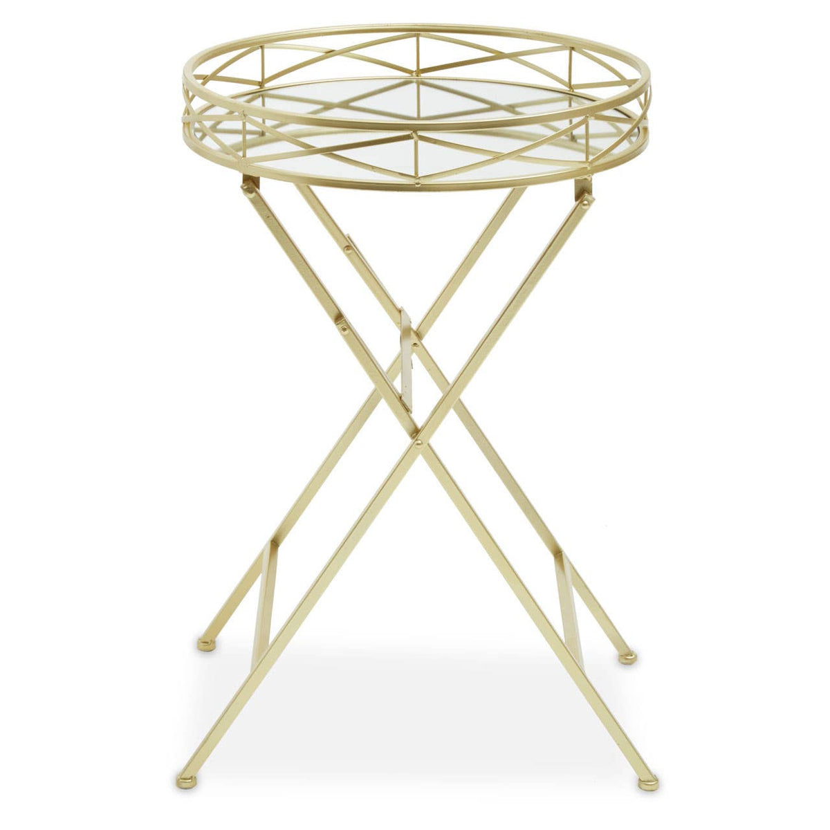 Jolie Round Gold Tray Table