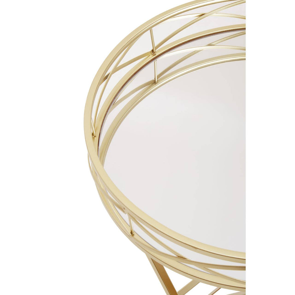 Jolie Round Gold Tray Table