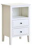 Heritage Two Drawer White Finish Wooden Side Table