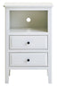 Heritage Two Drawer White Finish Wooden Side Table