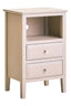 Heritage Two Drawer Taupe Wooden Side Table