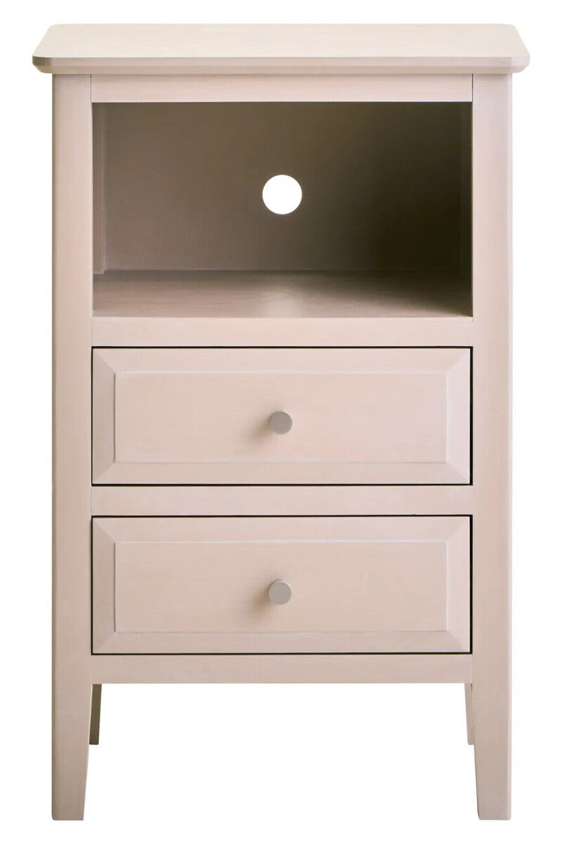 Heritage Two Drawer Taupe Wooden Side Table