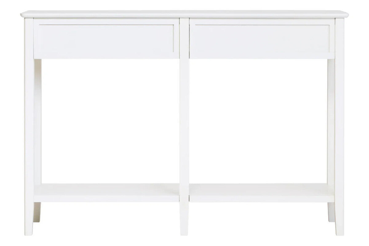 Heritage Two Drawer White Wooden Console Table
