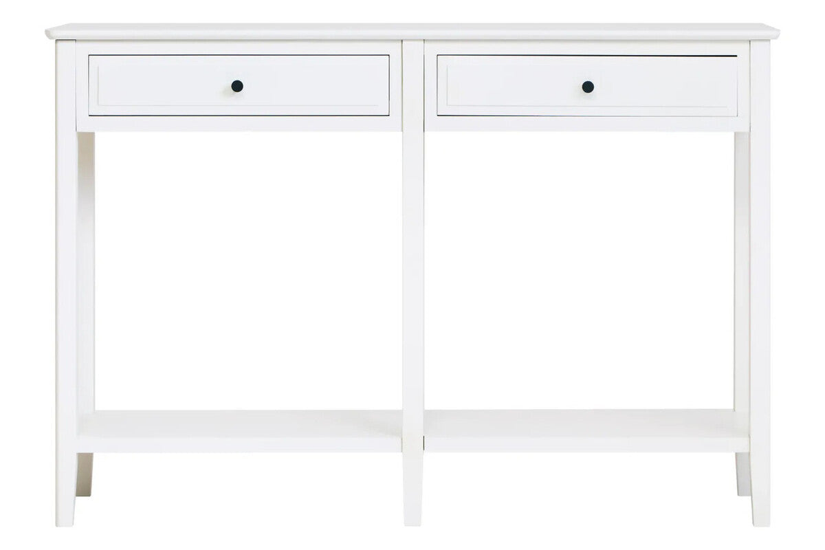 Heritage Two Drawer White Wooden Console Table