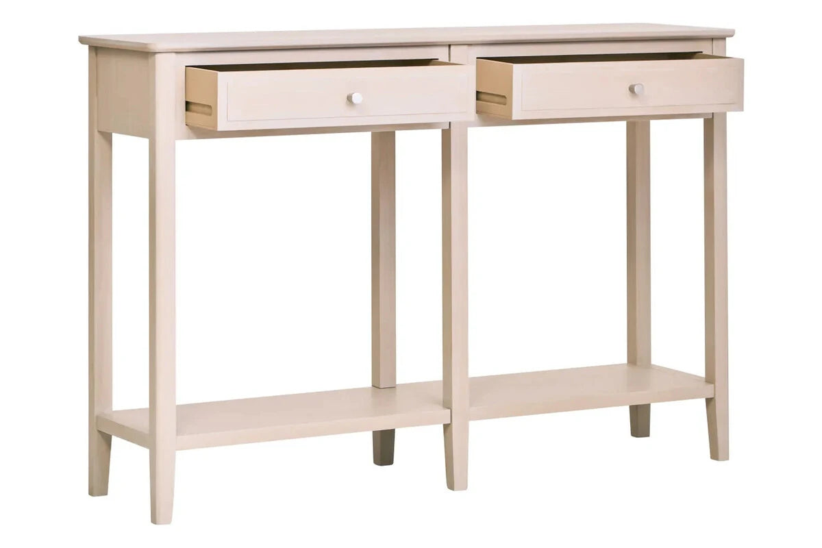 Heritage Two Drawer Taupe Wooden Console Table