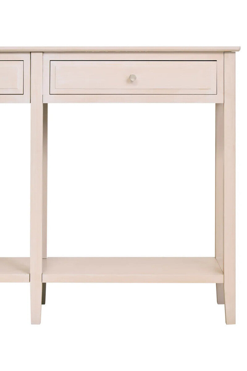 Heritage Two Drawer Taupe Wooden Console Table