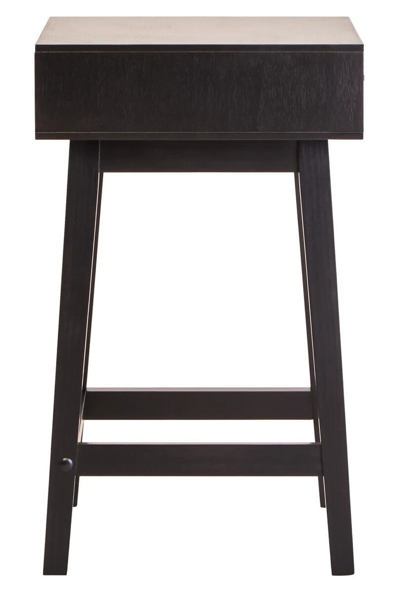 Heritage One Drawer Black Finish Wooden Side Table