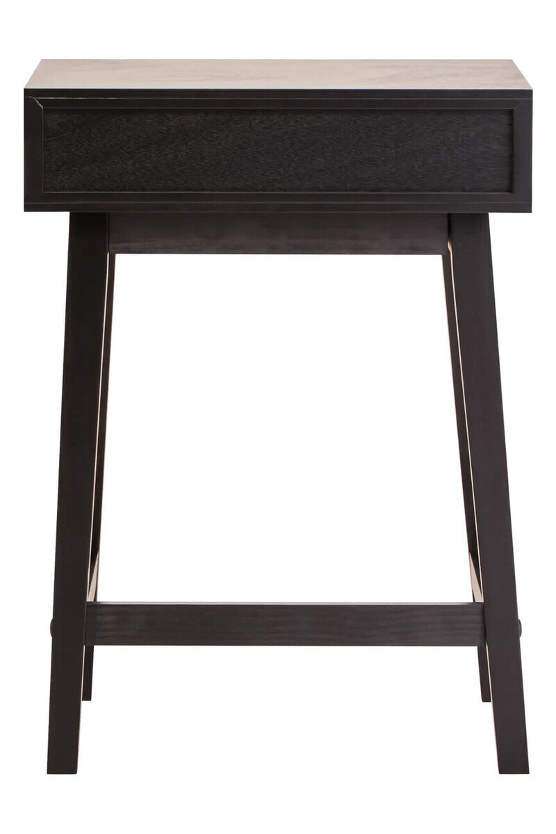 Heritage One Drawer Black Finish Wooden Side Table