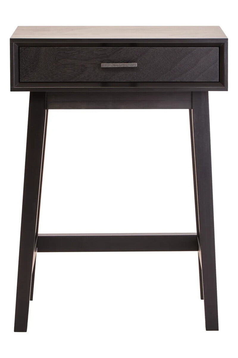 Heritage One Drawer Black Finish Wooden Side Table