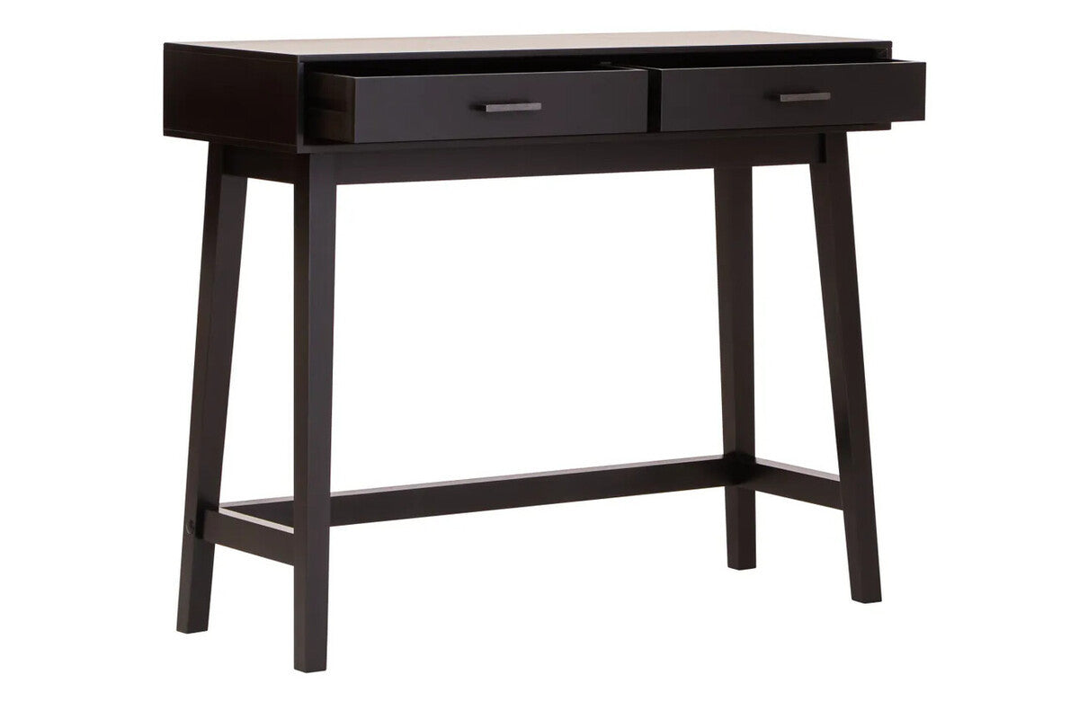 Heritage Two Drawer Black Finish Wooden Console Table