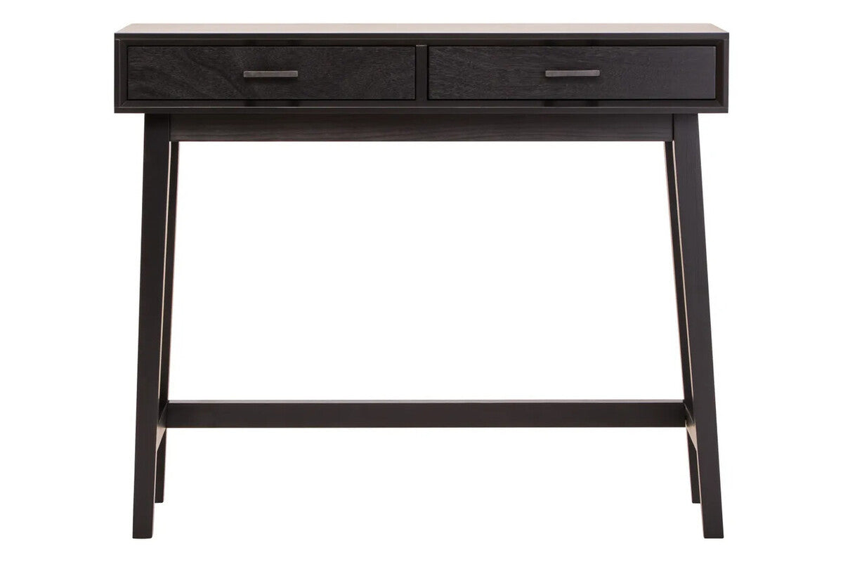 Heritage Two Drawer Black Finish Wooden Console Table