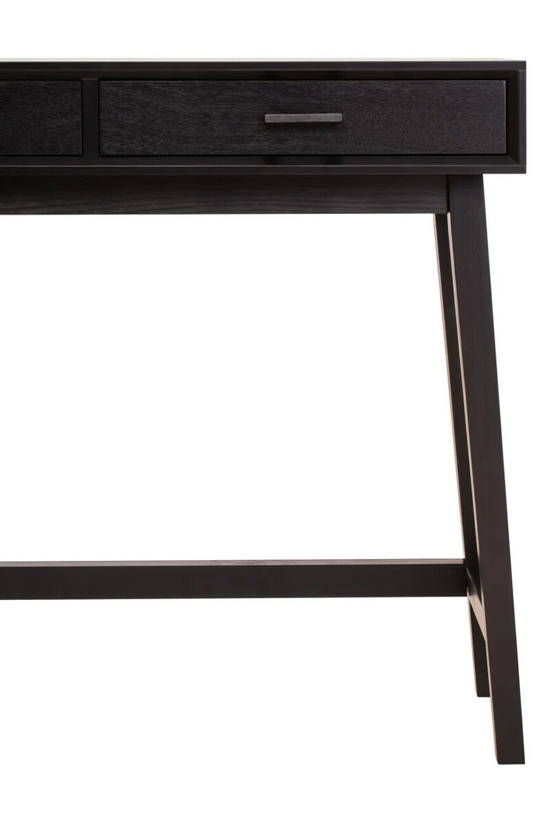 Heritage Two Drawer Black Finish Wooden Console Table