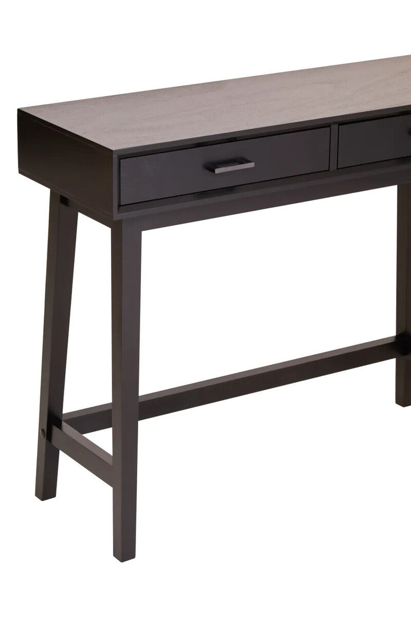 Heritage Two Drawer Black Finish Wooden Console Table