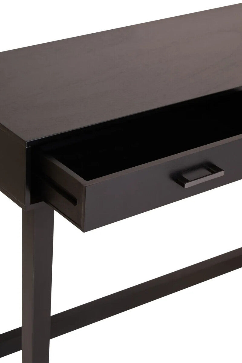 Heritage Two Drawer Black Finish Wooden Console Table
