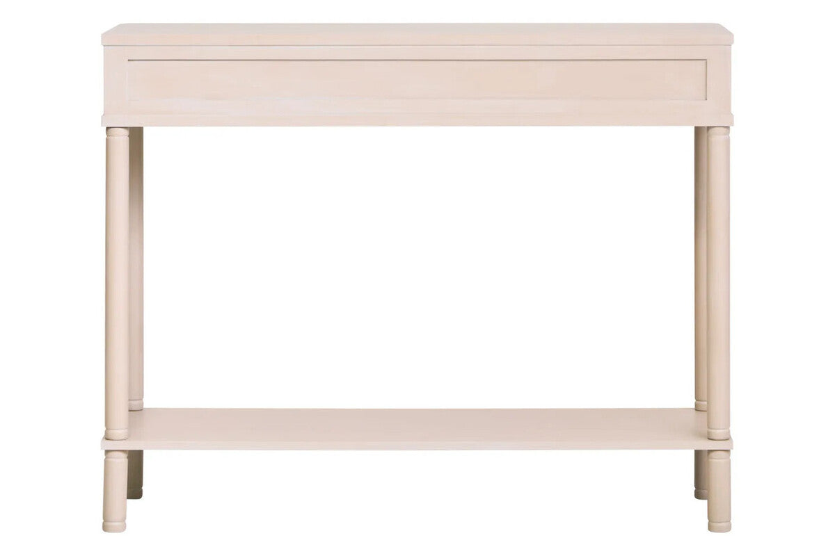 Heritage Two Drawer Reed Detail Taupe Wooden Console Table