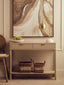 Heritage Two Drawer Reed Detail Taupe Wooden Console Table
