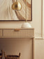 Heritage Two Drawer Reed Detail Taupe Wooden Console Table
