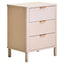 Heritage Reed Detail Taupe Three Drawer Wooden Chest