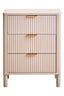 Heritage Reed Detail Taupe Three Drawer Wooden Chest