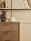 Heritage Reed Detail Taupe Three Drawer Wooden Chest