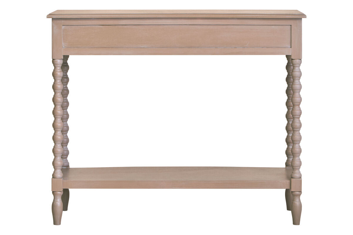 Heritage Two Drawer Bobble Detail Grey Wooden Console Table