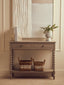 Heritage Two Drawer Bobble Detail Grey Wooden Console Table