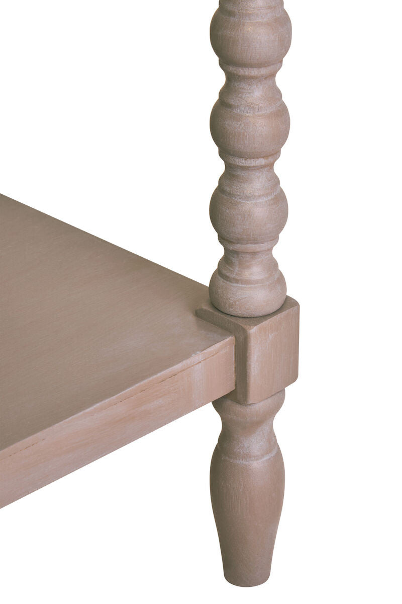 Heritage Two Drawer Bobble Detail Grey Wooden Console Table