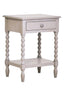 Heritage One Drawer Bobble Detail Grey Wooden Side Table
