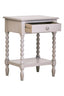 Heritage One Drawer Bobble Detail Grey Wooden Side Table