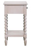 Heritage One Drawer Bobble Detail Grey Wooden Side Table