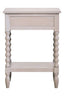 Heritage One Drawer Bobble Detail Grey Wooden Side Table