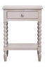 Heritage One Drawer Bobble Detail Grey Wooden Side Table