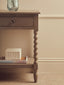 Heritage One Drawer Bobble Detail Grey Wooden Side Table