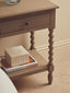Heritage One Drawer Bobble Detail Grey Wooden Side Table