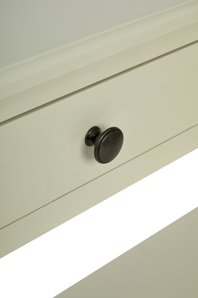 Heritage Two Drawer Bobble Detail Ivory Wooden Console Table