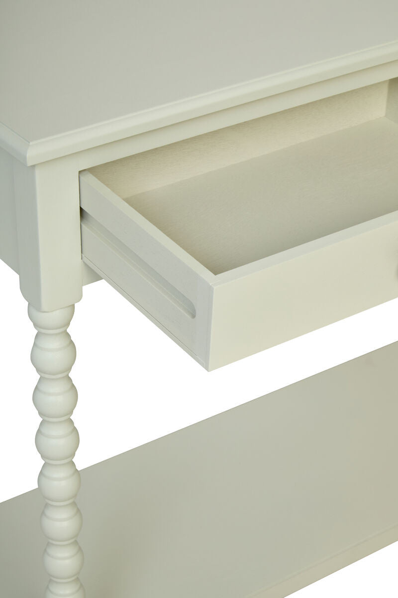 Heritage Two Drawer Bobble Detail Ivory Wooden Console Table