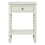 Heritage One Drawer Bobble Detail Ivory Wooden Bedside Table