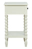 Heritage One Drawer Bobble Detail Ivory Wooden Bedside Table