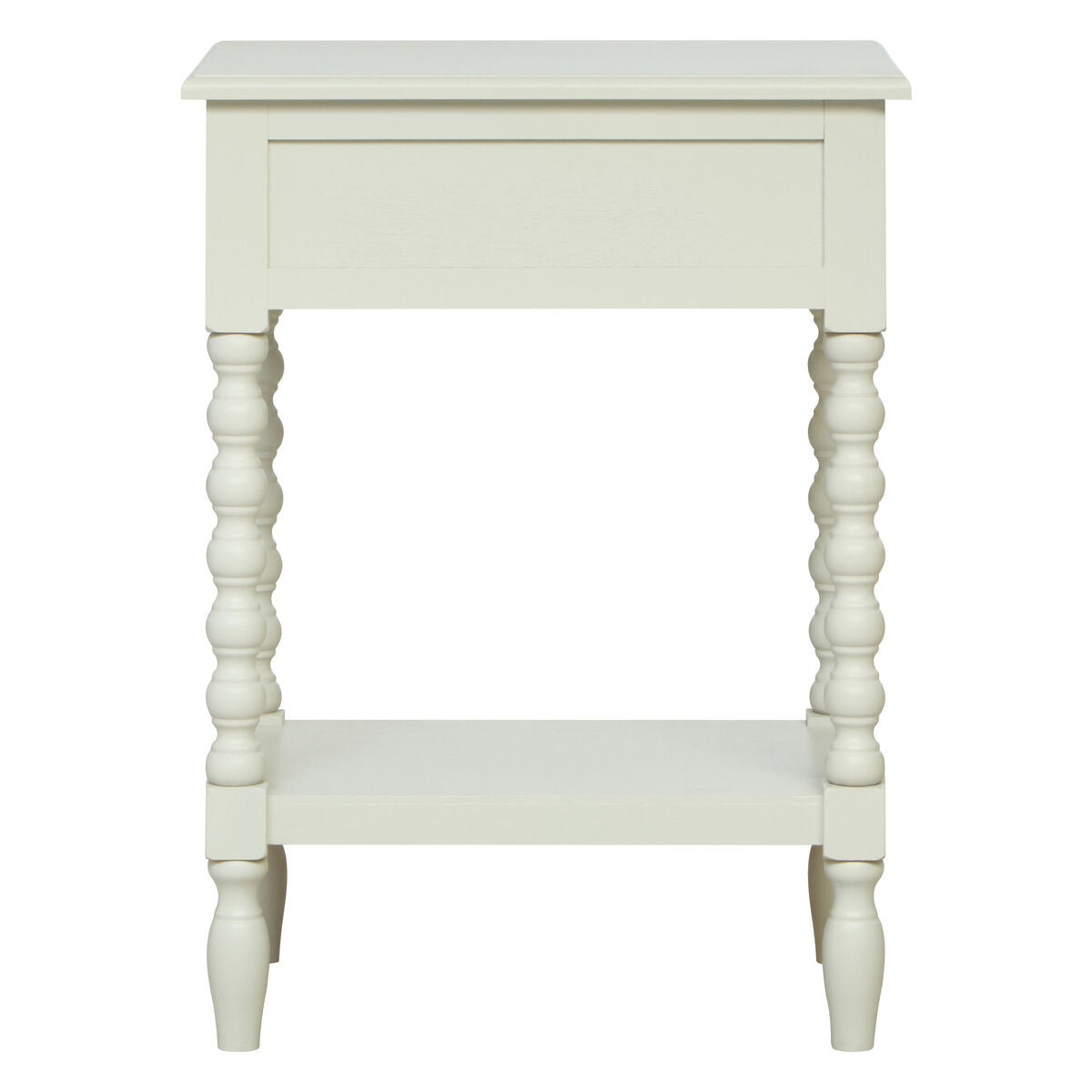 Heritage One Drawer Bobble Detail Ivory Wooden Bedside Table