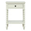 Heritage One Drawer Bobble Detail Ivory Wooden Bedside Table