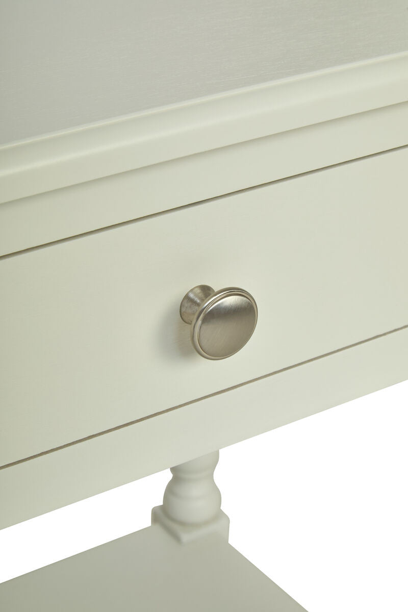 Heritage One Drawer Bobble Detail Ivory Wooden Bedside Table