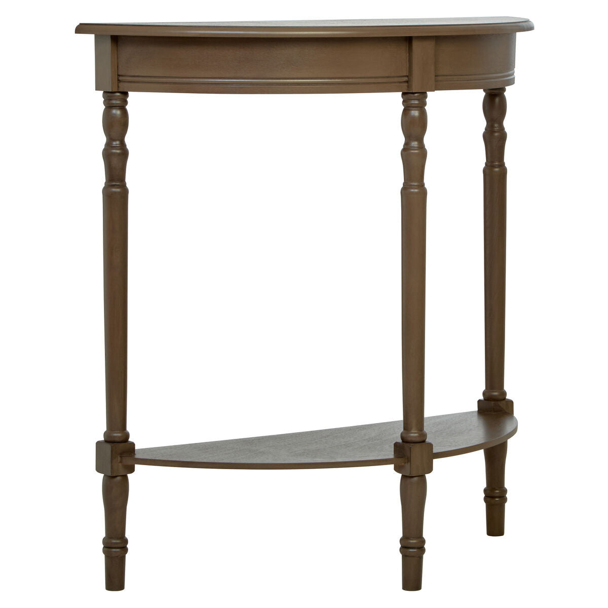 Heritage Dark Brown Half Moon Wooden Console Table